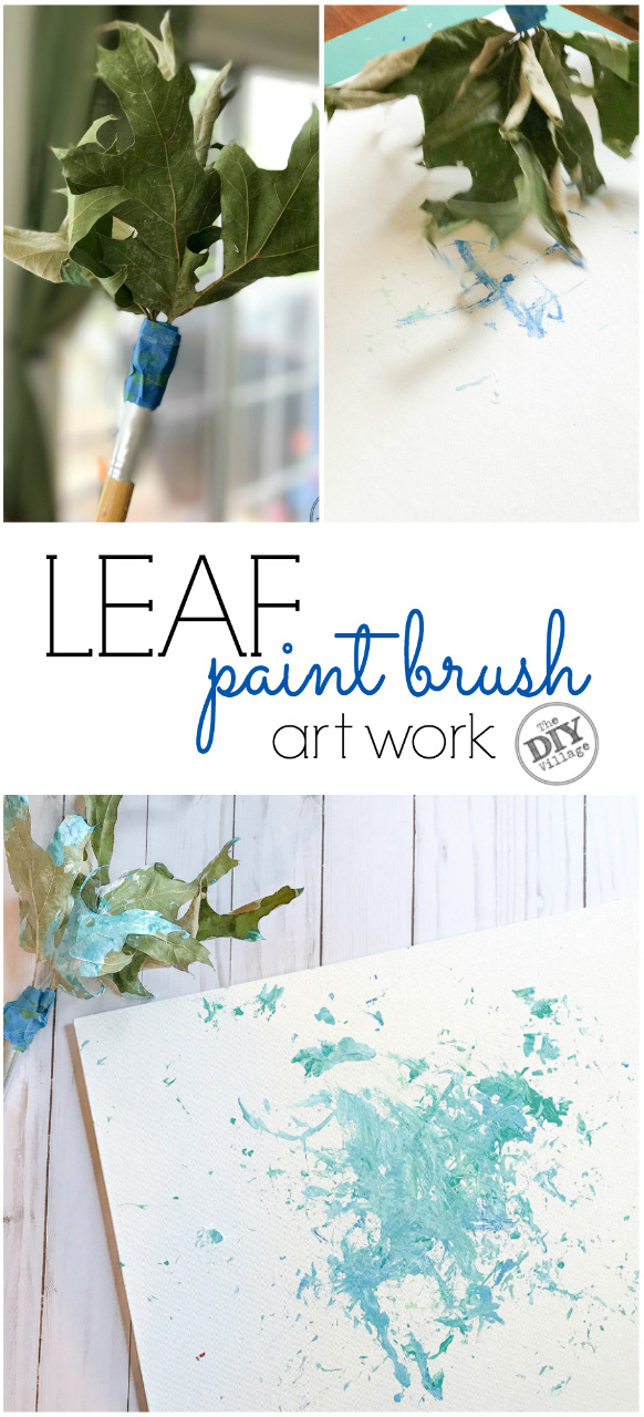 Creating art with kids doesn't have to be boring. Explore textures and different media by using found objects to paint. Leaf paint brush art is a great way to experiment.
