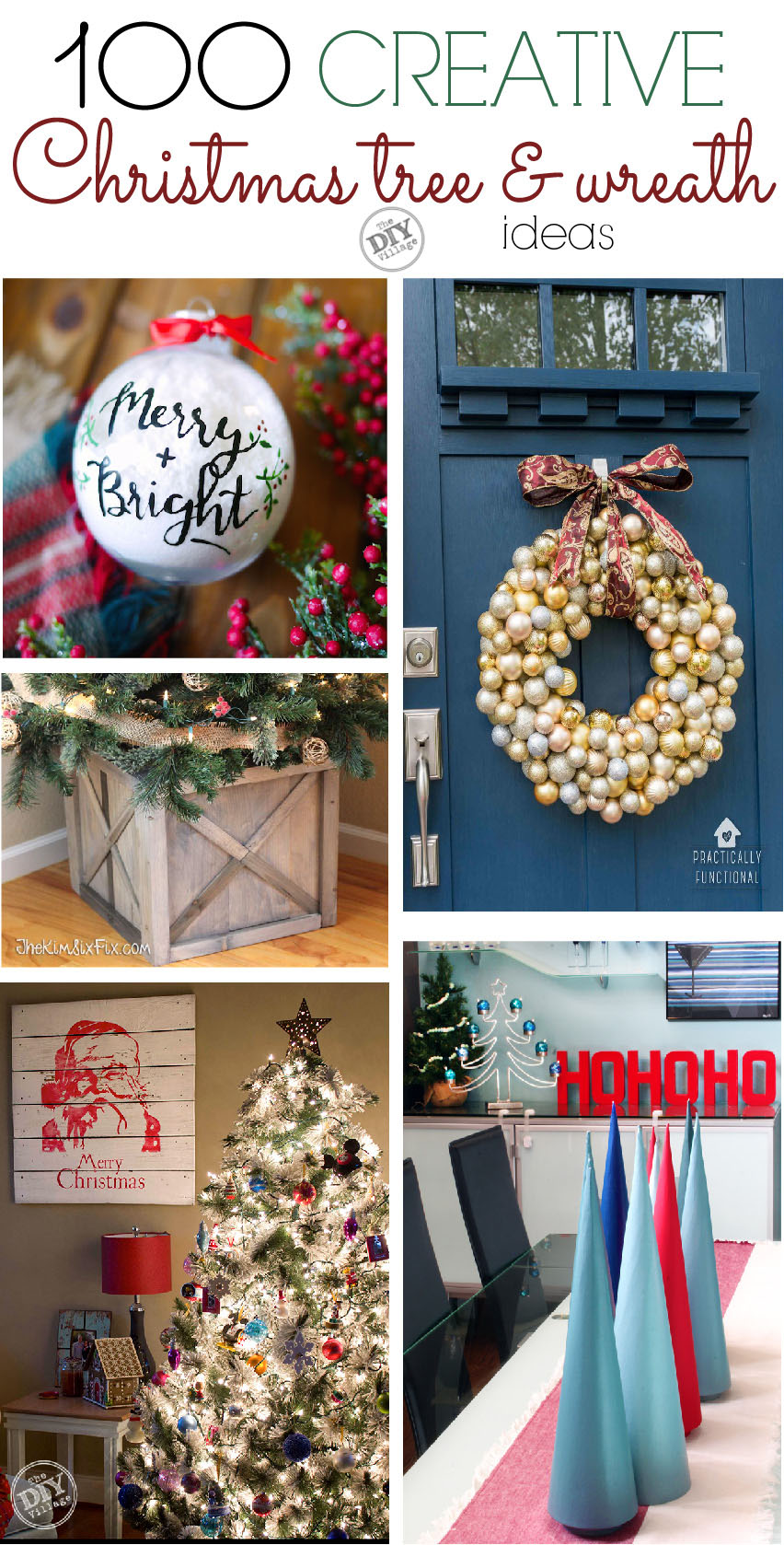 100 creative Christmas tree and wreath ideas for everyone. #christmas #decor #wreath #ChristmasTree