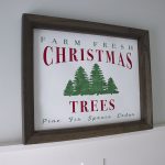 Creating your own framed canvas art has never been easier. Step by step process of how to create a custom DIY Farm Fresh Christmas Tree Sign