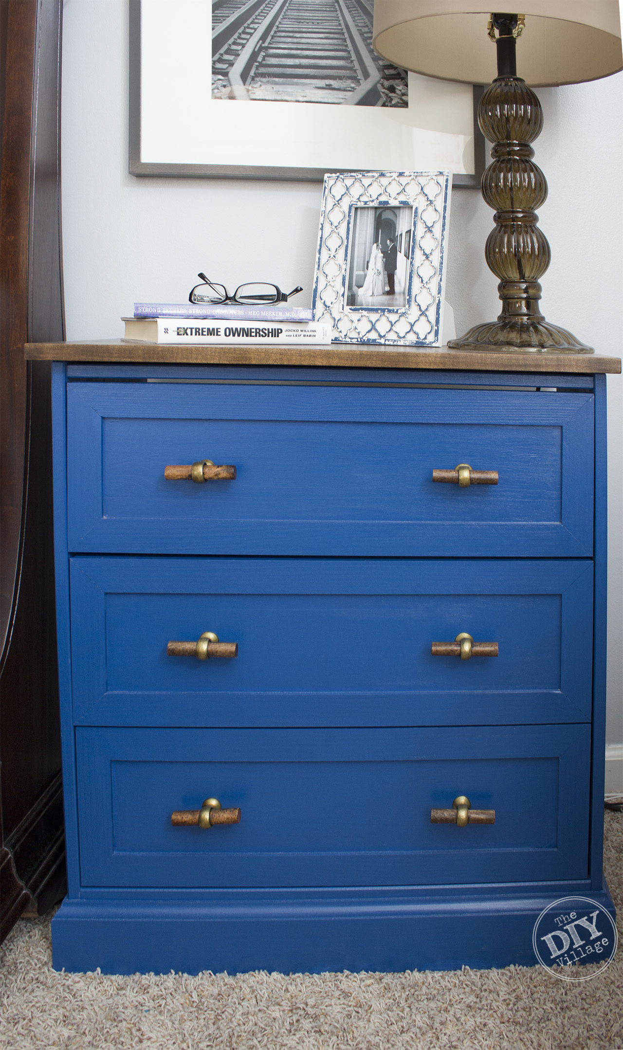 IKEA RAST Makeover from dresser to sophisticated nightstand. Easy and inexpensive project. LOVE this look, must try! #Ikeahack #Ikearast #rastmakeover #nightstand