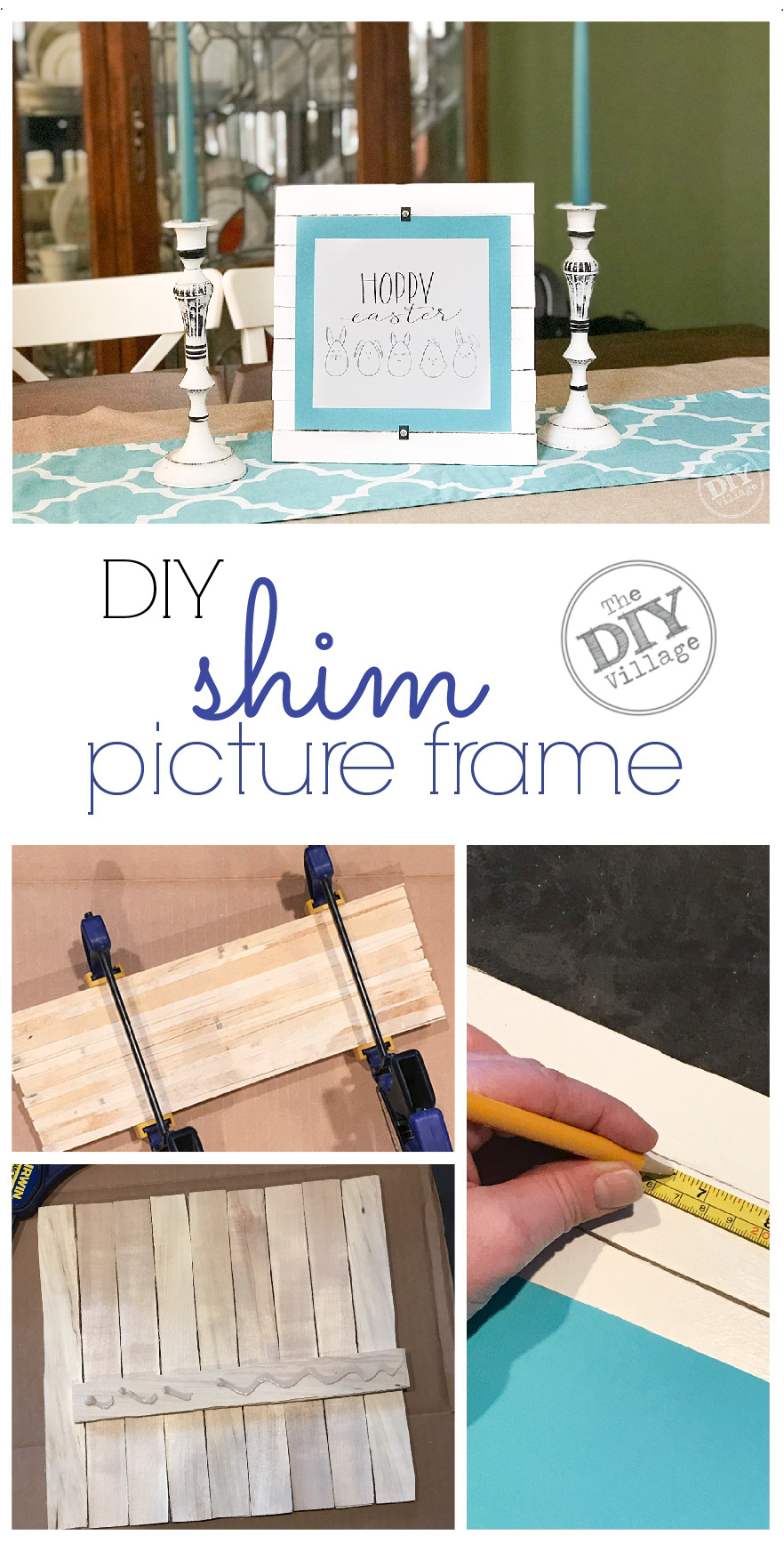 Wood shim picture frame with easter printable