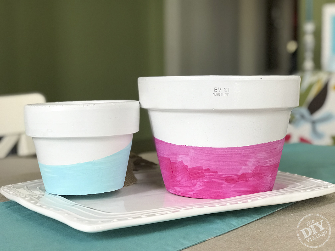 Easy DIY Watercolor Ombre Terra Cotta Pots