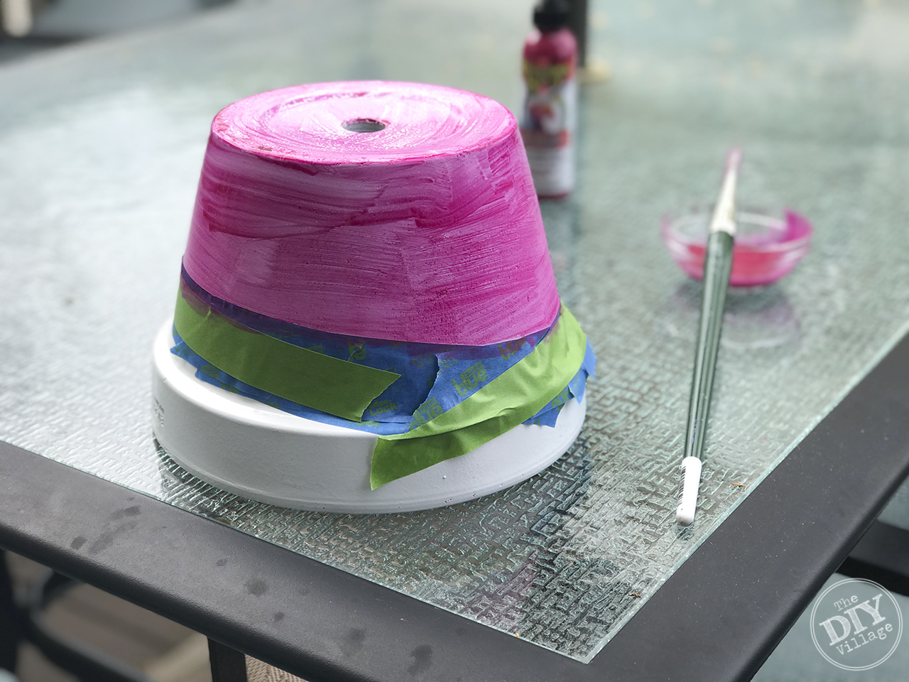 Easy DIY Watercolor Ombre Terra Cotta Pots