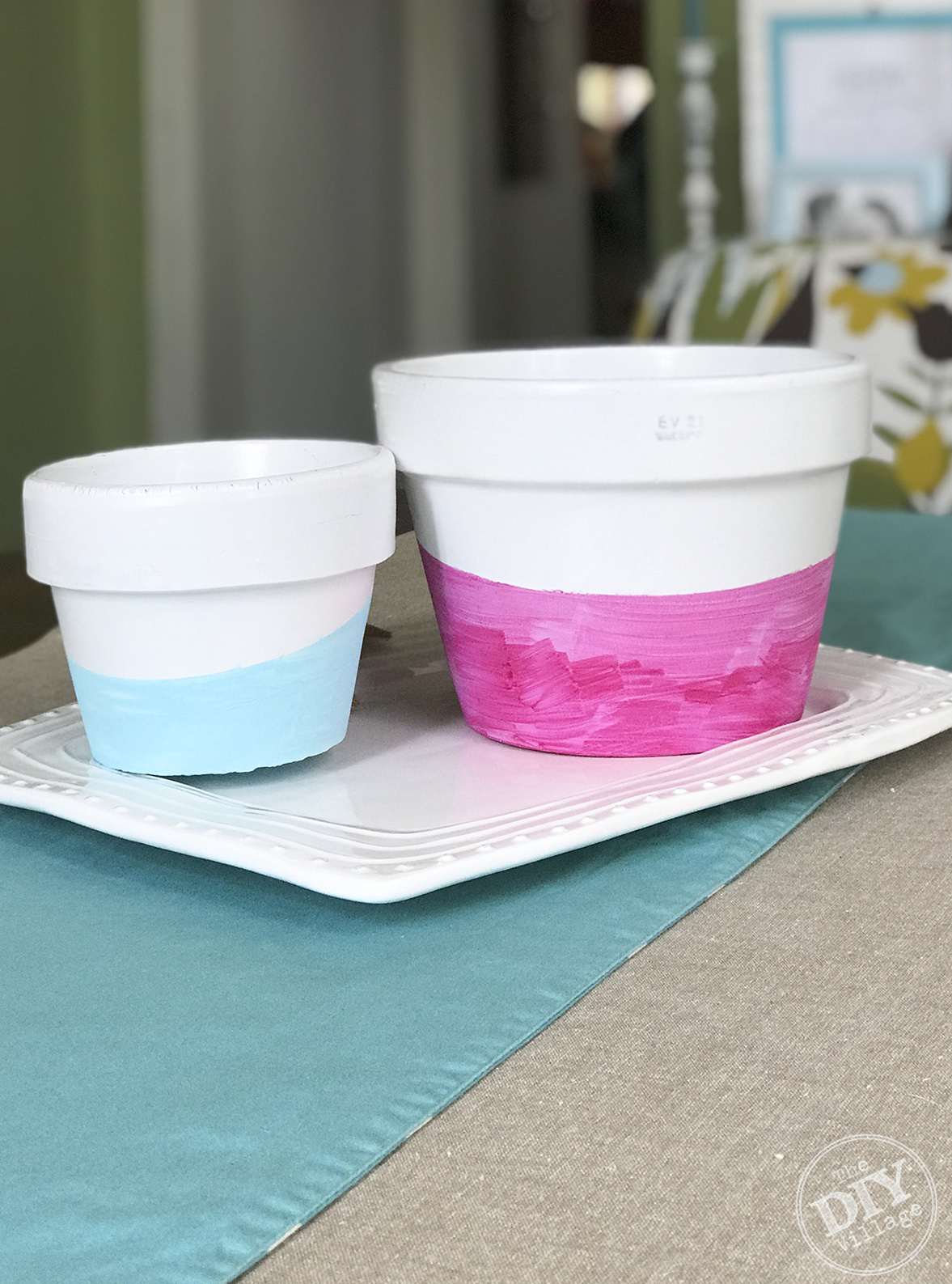 Easy DIY Watercolor Ombre Terra Cotta Pots