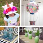 10 Affordable Spring Projects from the Dollar Store Crafts #unicorn #crafts #diy #dollarstore #inspiration #spring #hotairballoon #wreath #masonjars #tablescape #organization #storage