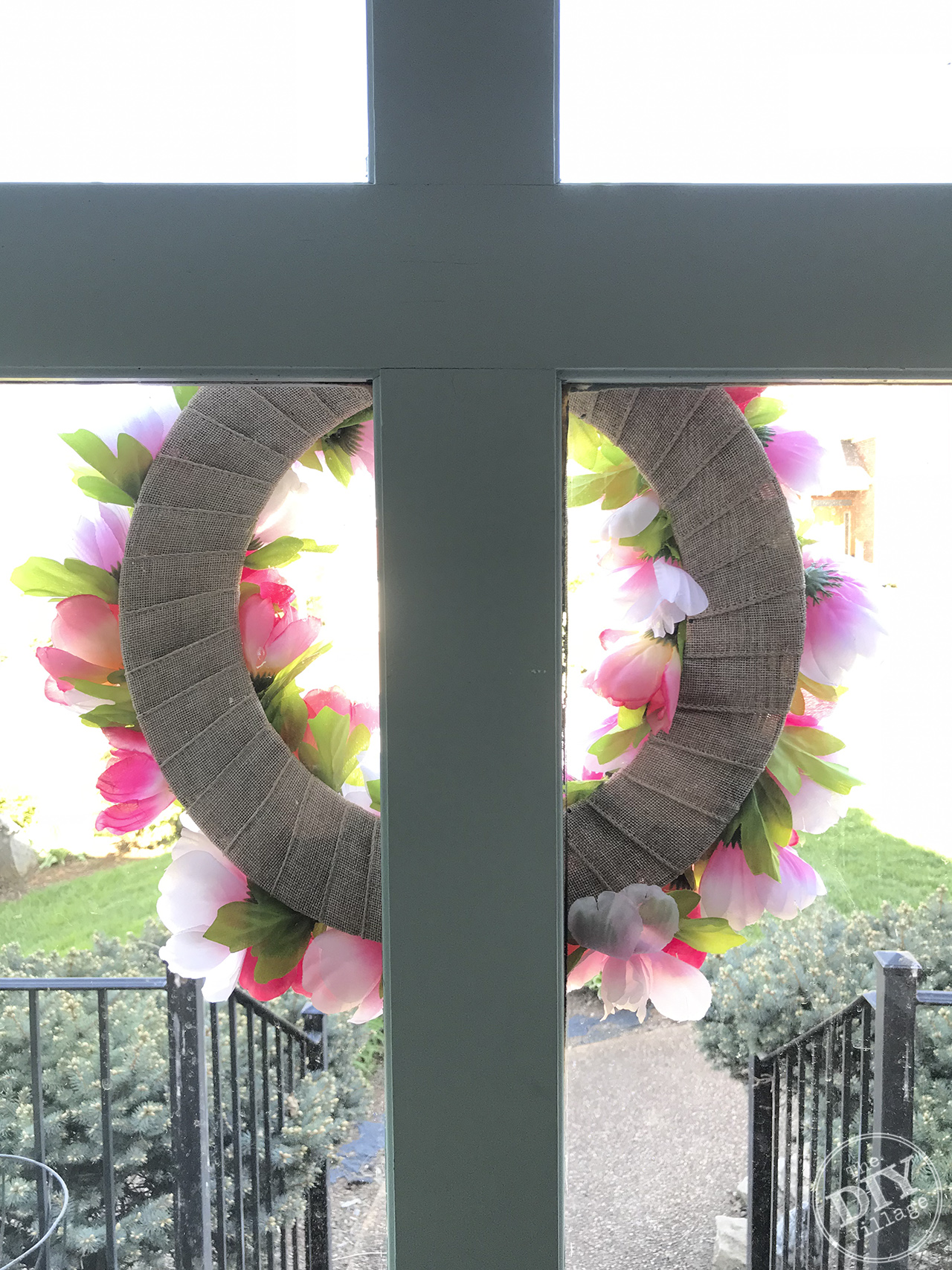 Easy pink peony wreath for under $15 #dollarstore #crafts #wreath #peony #DIY #spring #pink #frontdoors #howto