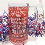 DIY Tutorial for Rose Patriotic etched mug. #patriotic #dollarstore #rose #etchedmug #glassetch #freedom