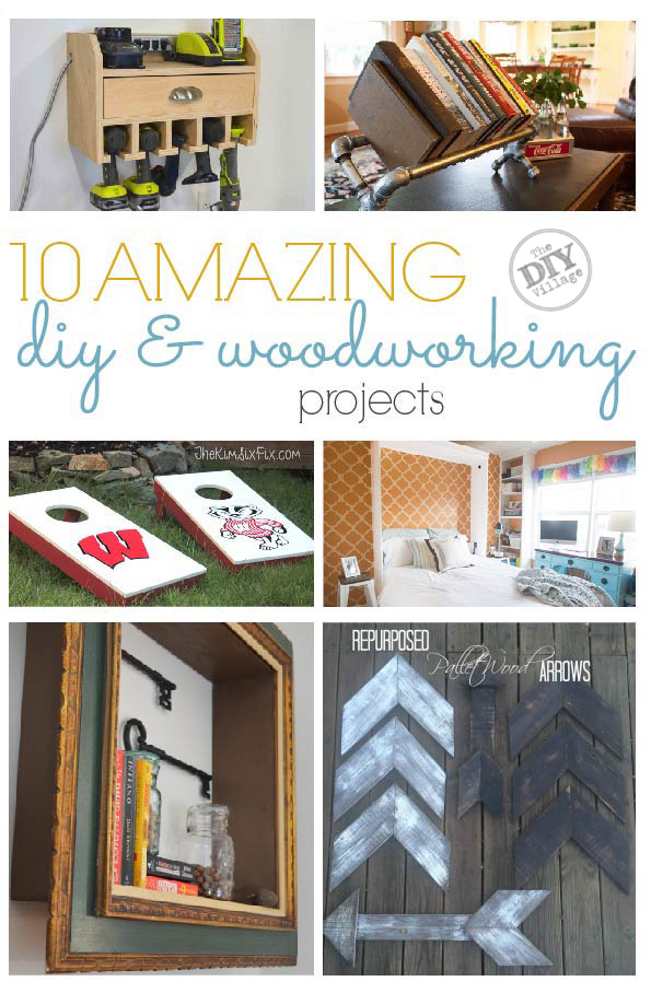 10 amazing diy & woodworking projects. Some of my favorite projects from my favorite DIYers in one place. #woodworking #diy #powertools #home #murphybed #workshop #decor