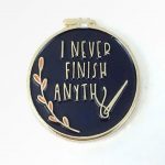 10 hilarious gift ideas for the snarky needle crafters in your life. I love all of these! So affordable! #snarkycrafter #needleminder #crochettag #knittag #giftideas #craftergiftideas #funnygifts