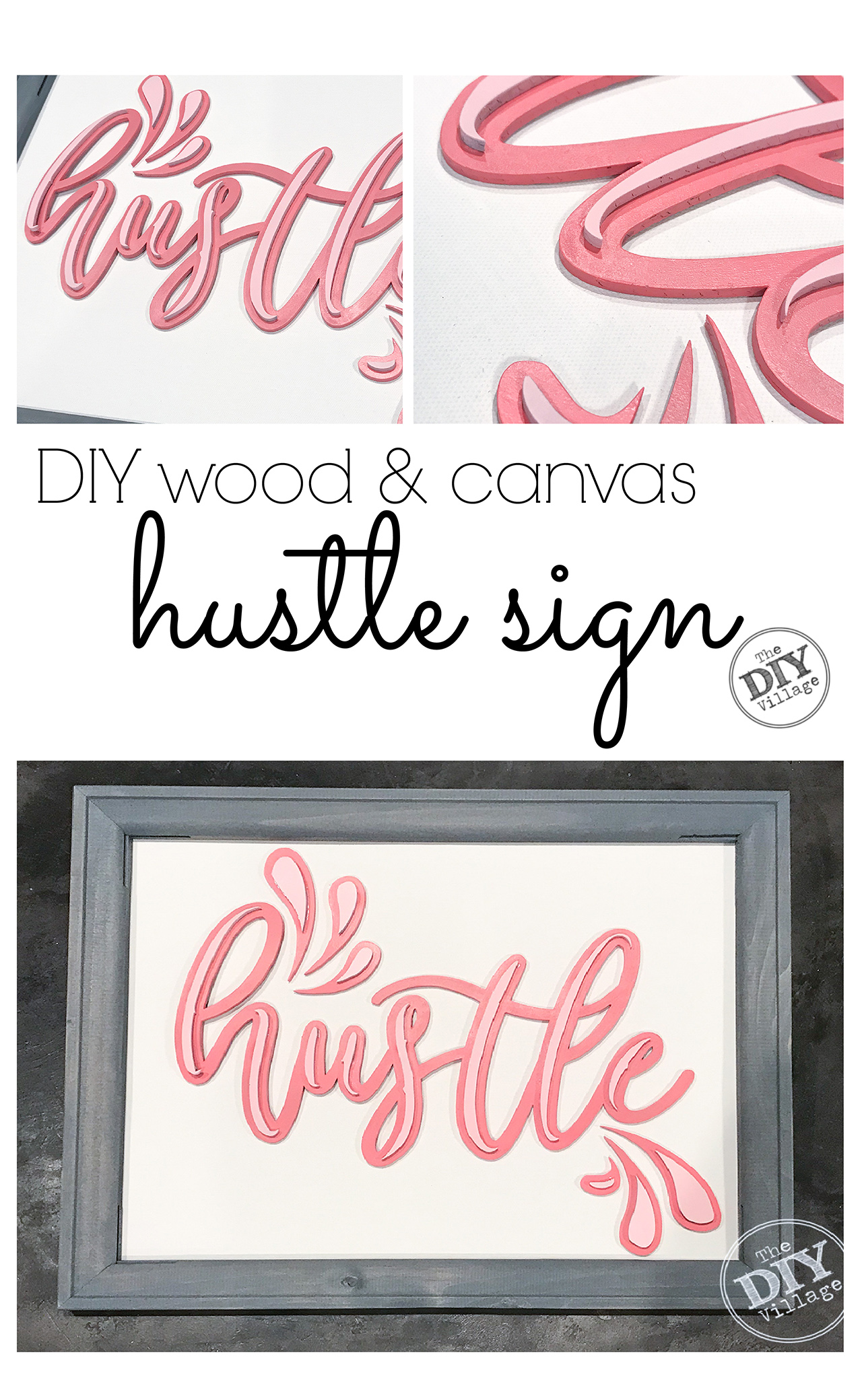 DIY project for under $20. Hustle sign with splash. Free for personal use SVG.